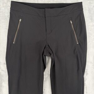 Athleta Skinny Stretch Pants Sz 8 (30x30) Black Zip Pockets 73458 Nylon Spandex